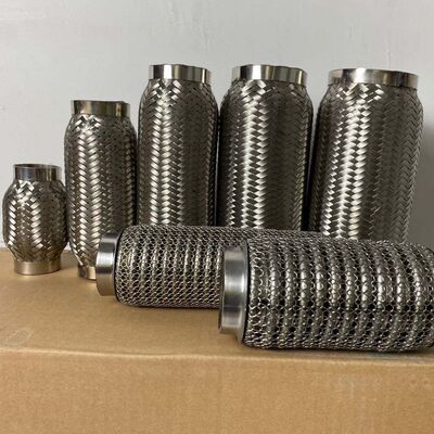شراء 51 - 356mm الطول الكلي أنابيب العادم السيارات مرنة 304 الفولاذ المقاوم للصدأ المواد تصنيع عبر الإنترنت